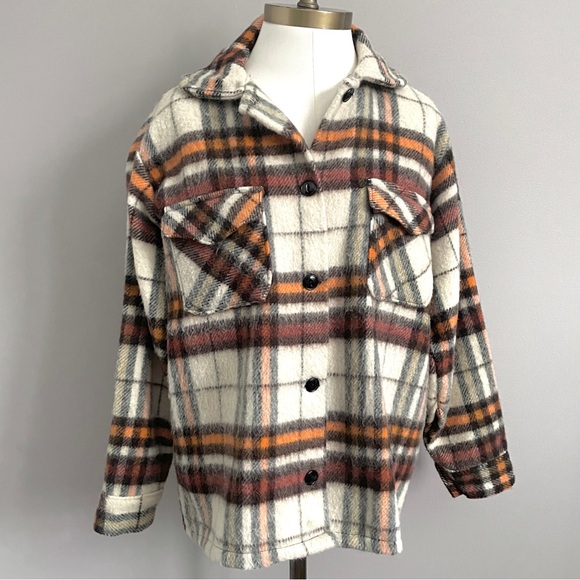 Vintage Plaid Wool Bellaire Bell Shirt Light Jacket / Shacket - Medium 🇨🇦 - Picture 2 of 10